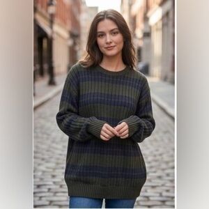 St. Johns Bay Ribbed Knit Striped Sweater | Unisex | XXL